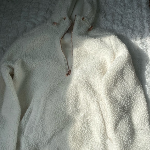 White Fluffy Quarter Zip | Poshmark